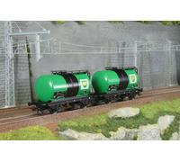 Rivarossi HR6567 FS, Lot de 2 Wagons-citernes à 2 essieux « BP Vert », ép. IV Chemins de Fer 2X Wagons