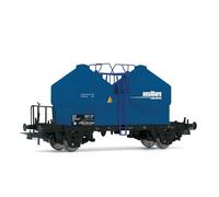 Rivarossi - HR6573 - FS Wagon Silo 2 Essieux 2 Dômes Livrée Bleue Ausiliare Matériel Roulant, Wagons