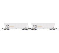 Rivarossi HR6675 ATIR-Rail, Lot de 2 Wagons silo à 4 essieux, livrée Grise, EP. VI pour Adultes, à partir de 14 Ans, collectionneurs de chemins de Fer Miniatures