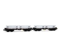 Coffret 2 wagons plats Rmms 4 essieux, chargés de blocs d'aluminium, DB, Ep. IV