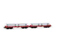 Rivarossi HR6702 D-DBSR Lot de 2 wagons à ranchers 4 essieux Rmms échelle H0