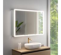 rivea Dia Armoire de toilette l : 120 cm, 3 portes, avec éclairage, BR0539MI,