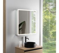 rivea Dia Armoire de toilette l : 80 cm, 2 portes, avec éclairage, BR0537MI,