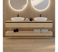 rivea Dia Ensemble de meubles l: 200 cm, avec 2 tiroirs, 2 vasques l: 60 cm, blanc,, BR0028SO-Set200,