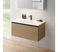 rivea Dia Meuble bas l: 101 cm, 1 tiroir, vasque avec 1 trou de robinetterie, blanc, BR0038SO+BR0050WH,