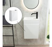 rivea Dia Meuble sous-lave-mains l : 39,4 H : 52,5 P : 22 cm, 1 porte, charnières à droite, avec poignée, BR0575WH,