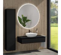 rivea Dia Meuble sous-vasque l: 120 cm, avec 1 tiroir, vasque l: 60 cm blanc, avec miroir éclairé Kanya, BR0536WH+BR0029BM+BN0404BM+BR2029MI,