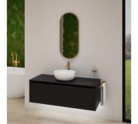 rivea Dia soleado Meuble bas l: 120 cm, 1 tiroir, vasque blanche mate, avec miroir éclairé Picabo,, BR0526WM+BR0108BM+BR2003MI,
