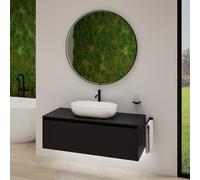 rivea Dia soleado Meuble bas l: 120 cm, 1 tiroir, vasque l: 60 cm, blanc mat, avec miroir éclairé Maila,, BR0527WM+BR0108BM+BR2018MI,