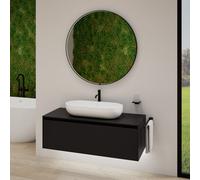 rivea Dia soleado Meuble bas l: 120 cm, 1 tiroir, vasque l: 75 cm, blanc mat, avec miroir éclairé Maila,, BR0528WM+BR0108BM+BR2018MI,