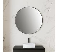 rivea Maila Miroir éclairé Ø 100 cm, avec cadre noir mat contrastant, BR2018MI,