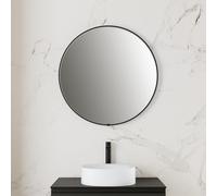 rivea Maila Miroir éclairé Ø 80 cm, avec cadre noir mat contrastant, BR2017MI,