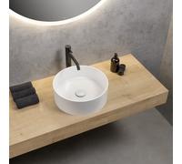 rivea Maila Vasque à poser Ø 38 H : 13,2 cm, avec surface facile à nettoyer, BR0535WH,