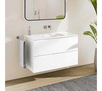 rivea Malie Meuble bas l: 101 cm, 2 tiroirs, vasque Dia sans trou de robinetterie, blanc,, BR3220BWM+BR0055WH,