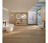 rivea - Salle de bains complète comprenant les meubles, le WC, la baignoire et la douche ainsi que les robinetteries et les miroirs éclairés, Bad-des-Monats#Set1,