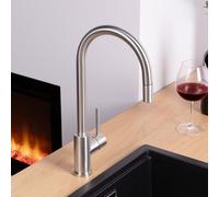 rivea Yara arco Mitigeur de cuisine en acier inoxydable, pivotant, avec douchette extractible, BE0740BS,