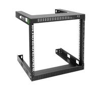 RIVECO Support mural 9U pour réseau - 45 cm de profondeur à 2 montants - Montage facile - Construit pour stéréo/serveur/AV/équipement de données domestique robuste - Noir