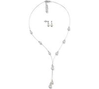 Rivelle Schmuckanthony Parure de bijoux pour femme comprenant 1 collier et 1 paire de boucles d'oreilles en perles d'eau douce Crème Swarovski Coffret cadeau