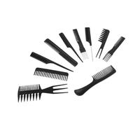 Riven Ensemble de 10 peignes à cheveux antistatiques professionnels, résistants à la chaleur, avec dents fines et larges, noirs.