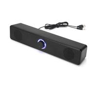Riven Haut-parleur de barre de son TV - Noir - Haut-parleur home cinéma sans fil avec contrôle du volume - Système de son avec basses profondes pour projecteur, ordinateur portable, PC, TV