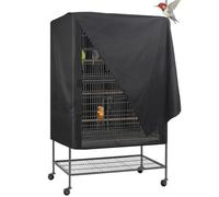 Riven Housse de cage pour perroquet, housse respirante pour cage - légère, respirante, lavable, résistante à la poussière, pour une utilisation nocturne comme animal de compagnie, noir