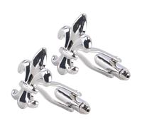 Riven Lot de 2 boutons de manchette fleur de lys Cadeau pour hommes Chemise moderne Boutons de manchette pour hommes Mariage Anniversaire Fête, Argent