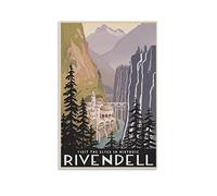 Rivendell LOTR Poster de voyage - Le Seigneur des Anneaux - Poster rétro vintage sur toile - Art mural décoratif - Décoration moderne (30 x 45 cm)
