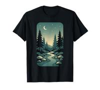 River at Night, River, Night, Nature, Camping, Hiking, Woods T-Shirt