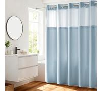 River Dream Heavyweight No Hooks Required Dotted Waffle Weave Shower Curtain with Snap in Liner - 71W x 74H,Hotel Grade,Spa Like Bath Curtain,Blue