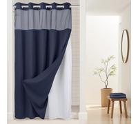 River Dream Poids Lourd sans Crochets obligés en pointillé pointillé Rideau de Douche Tissage avec Un clin d'œil-stall 54W x 80h, Grade de l'hôtel, Spa comme Un Rideau de Bain, Marine