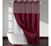 River Dream Poids Lourd sans Crochets requis requise Le Rideau de Douche à Tissage à la Gaufre avec Un clin d'œil - 71W x 74h, Grade de l'hôtel, Spa comme Un Rideau de Bain, Rio Rouge