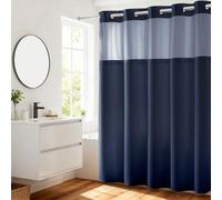 River Dream Rideau de Douche à Tissage gaufré avec Doublure à Clipser - 180 x 188 cm (l x H), qualité hôtelière, Rideau de Bain Semblable au Spa, Bleu Marine