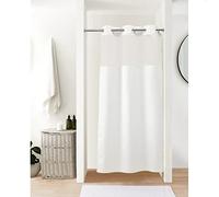 River Dream Rideau de douche ou doublure, blanc, pour cabine de douche, avec fenêtre transparente, pas de doublure à boutons-pression nécessaire, lavable en machine, 91,4 x 188 cm