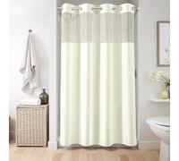 River Dream Rideau de douche ou doublure en tissu beige avec fenêtre transparente, pas de doublure à boutons-pression nécessaire, lavable en machine, 137,2 x 203,2 cm