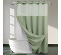 River Dream Sage Green Poids Lourd sans Crochets requis Rideau de Douche avec Un clin d'œil dans Une Doublure en pointillé, Un Tissage de l'hôtel, Un Spa comme Un Rideau de Bain, 71W x 74H