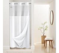 River Dream Stalle Poids Lourd sans Crochets requis requise Le Rideau de Douche à Tissage à la Gaufre avec Un clin d'œil - 36W x 74h, Grade de l'hôtel, Spa comme Un Rideau de Bain, Blanc