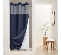 River Dream Stalle Poids Lourd sans Crochets requis requise Le Rideau de Douche à Tissage à la Gaufre avec Un clin d'œil - 36W x 74H, Grade de l'hôtel, Spa comme Un Rideau de Bain, Marine