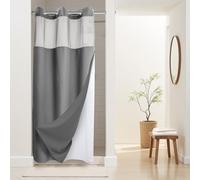 River Dream Stalle Poids Lourd sans Crochets requis requise Le Rideau de Douche à Tissage à la Gaufre avec Un clin d'œil - 36W x 74h, Grade de l'hôtel, Spa comme Un Rideau de Bain, Gris