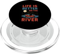 River Float Trip Life is Better on the River Femmes Fun PopSockets PopGrip pour MagSafe
