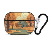 River in Front of House - Coque pour AirPods Pro 2, coque de protection rigide antichoc pour homme et femme, compatible avec coque Airpod Pro 2e/1ère génération avec porte-clés - Noir