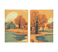 River in Front of House Passport Card Holder Travel Passport Covers Case PU Passport Book Cover Passport Wallet Cover Passport Cover Case Passport Protective Cover Unisex Passport Protector Style,