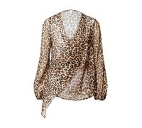 River Island Chemisier 'Heather' beige / marron / noir, Taille XS