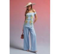 River Island Combinaison Jambe large Brodée à Imprimé Fleuri River Island Edwina Ibbotson Bardot