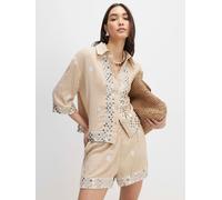 River Island River Island Beige Sequin Embellished Beach Shorts Beige XS (EU 34)