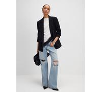 River Island River Island Black Crepe Ruched Sleeve Blazer