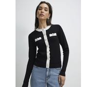 River Island River Island Black Fitted Contrast Neat Cardigan