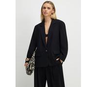 River Island River Island Black Petite Crepe Ruched Sleeve Blazer