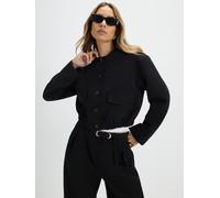 River Island River Island Black Pocket Front Collarless Bomber Jacket