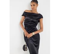 River Island River Island Black Sleeveless Velvet Drape Midi Dress Black small