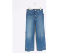 River Island River Island Blue 2 High Waisted Pocket Front Wide Leg Jeans